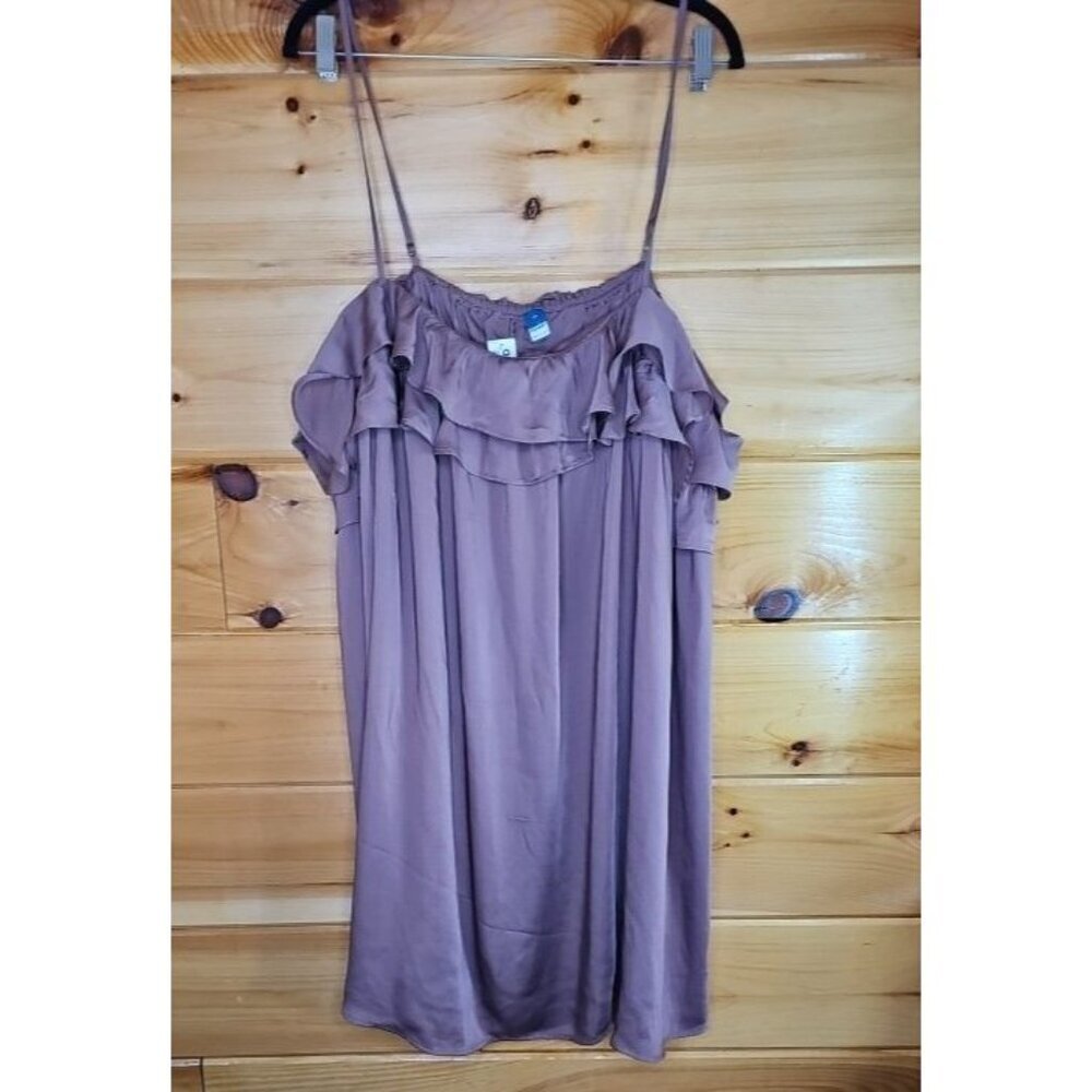 Old Navy Woman's Plus Size 3X Warm Taupe Ruffle Sundress Adjustable Straps